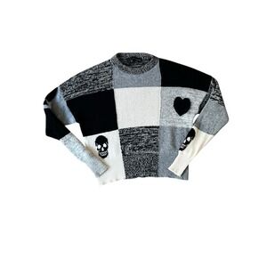 360 Cashmere Freydis Skull Sweater 100% Cashmere Long Sleeve, Size Small